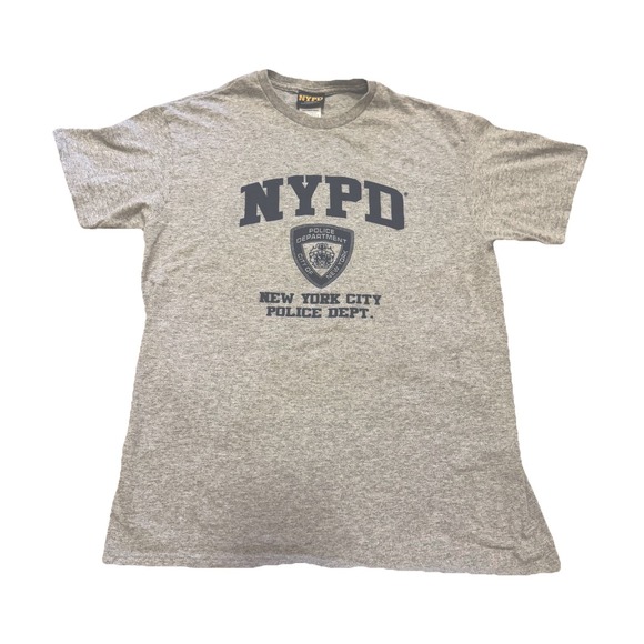 NYPD Short Sleeve T-Shirt Grey Men's Medium Graphic Print New York Police Dept. - Picture 1 of 10